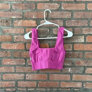 FP Movement by Free People Hot Pink Ribbed Crop Tank